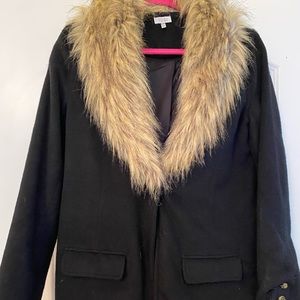 Tobi - black faux fur formal jacket